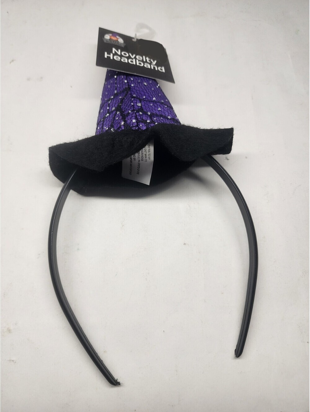 Happy Halloween Sparkling Witch Hat Headband - Black And Purple- NEW
